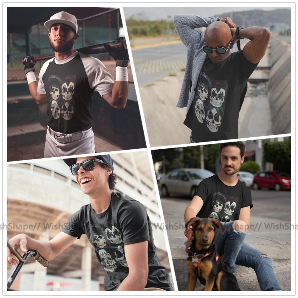 Kiss Band футболка с принтом черепа киллер Кисс летние футболки для мужчин коротким