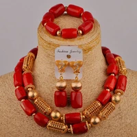 red coral jewelry set for women costume african necklace nigerian wedding coral beads jewelry set