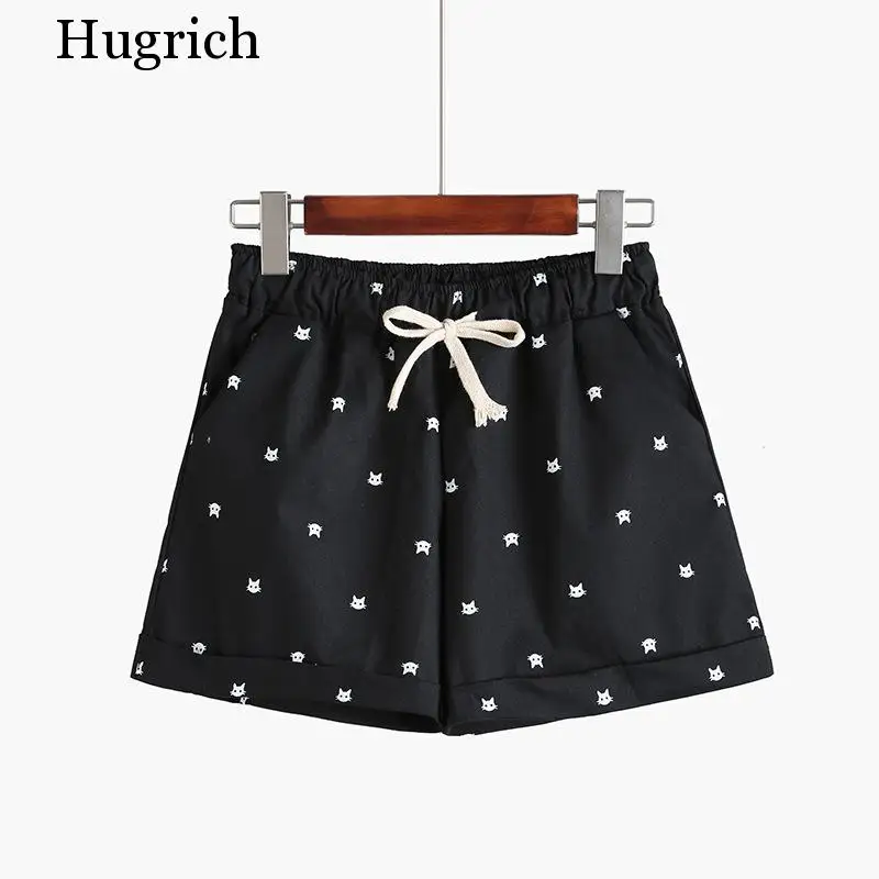 

2020 Summer Women's Home Casual Elastic Waist Cotton Shorts Printed Cat Pumping Self-cultivation Shorts Candy Shorts