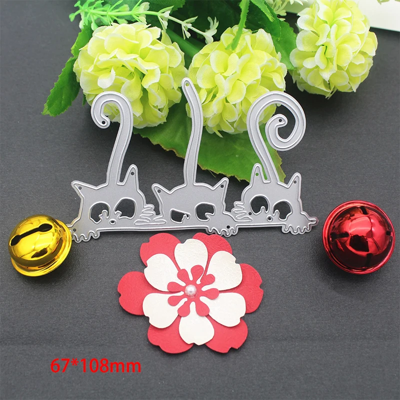 

3 Cats Metal Cutting Die Mould Scrapbook Die Embossing DIY Handicraft Paper Card Photo Album 2021 New