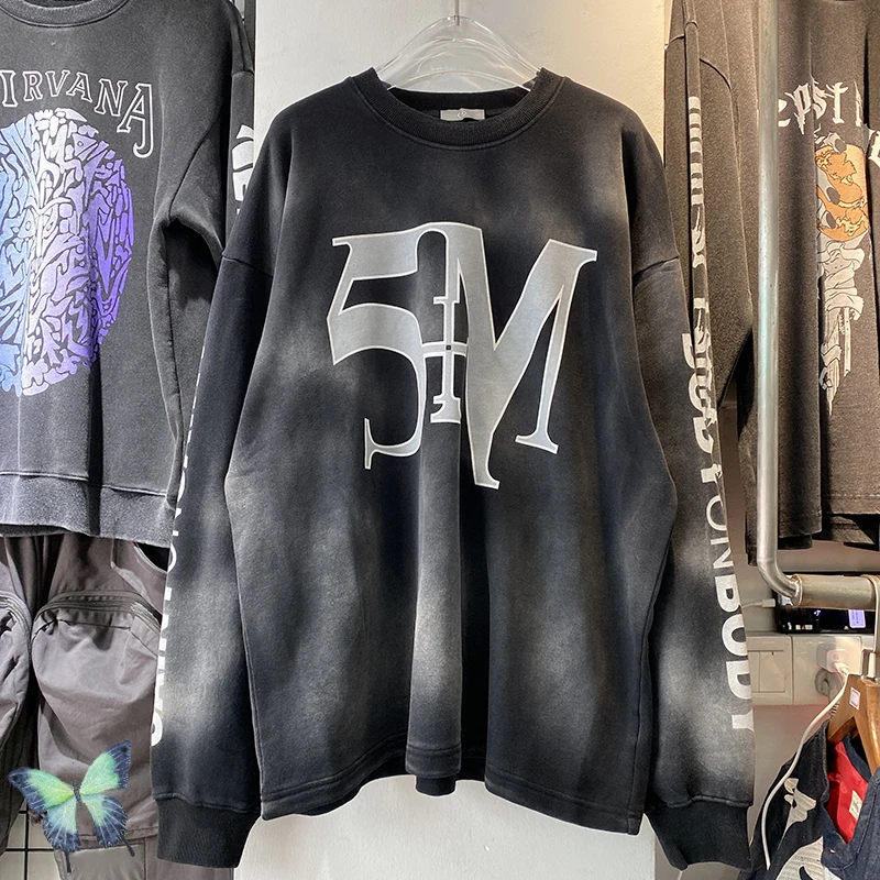 

2021 Wash Do Old 5M Letter Printing Men Women Sweatshirts