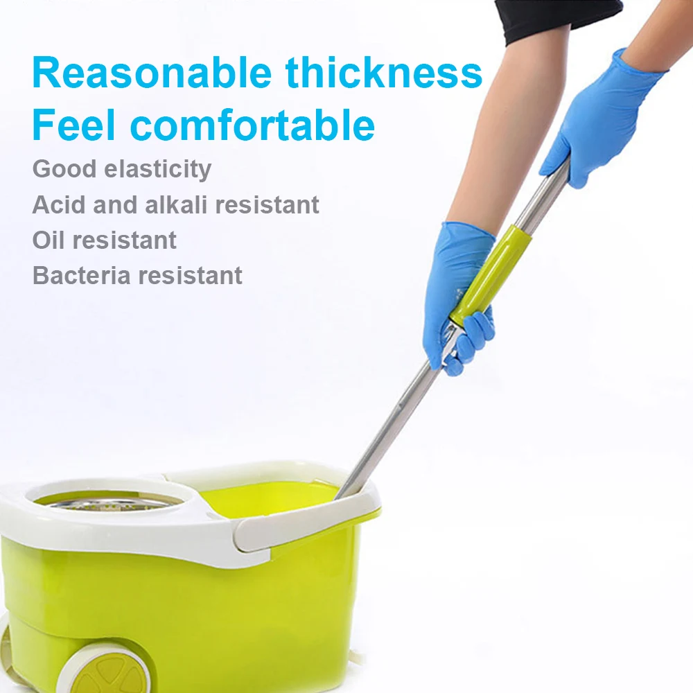 Перчатки одноразовые для мытья посуды универсальные синие 50 шт. | Дом и сад