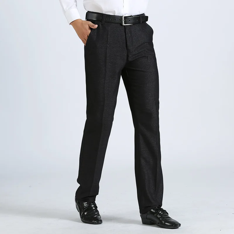 Брюки мужские классические прямые хлопковые свободные деловые штаны костюм для