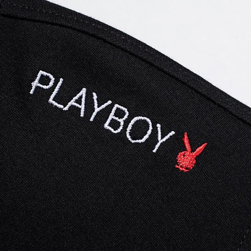 

PLAYBOY New Solid Color Long Sleeve Pullover Sleeve Letter Printing Men's Sweatshirts Black White Sweatshirts SIZE 4XL,PB6029