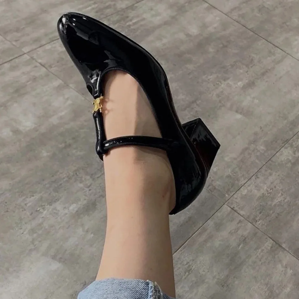 2021 fashion new brand design woman shoes hot sale t strap mary janes block heel leather high quality office lady casual sandal free global shipping