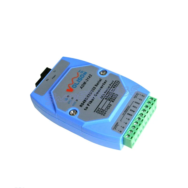 ADM-3142 промышленный двухсторонний волоконный конвертер Modbus RS485 PLC 485 light cat в