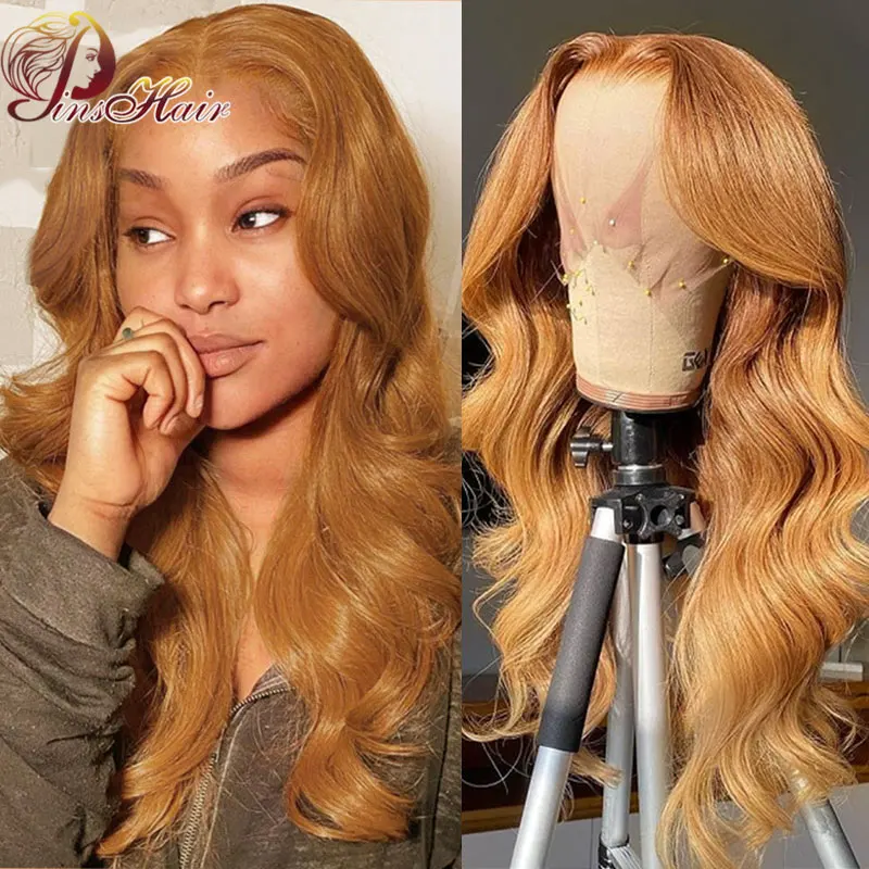 Transparent Lace Front Human Hair Wigs Peruvian Colored Blonde Body Wave Lace Front Wig Red Human Hair Wig For Women Remy Wigs