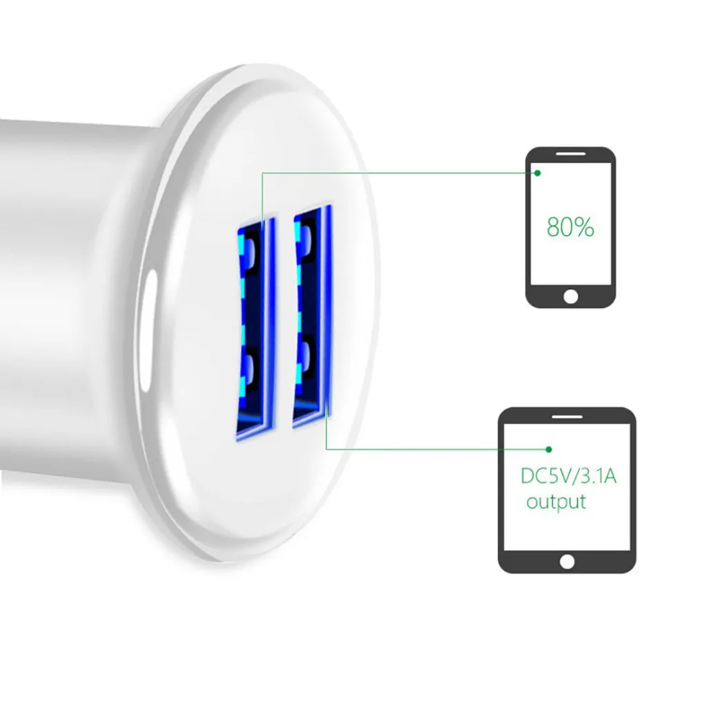 Автомобильное зарядное устройство с двумя портами USB гальванический мобильный