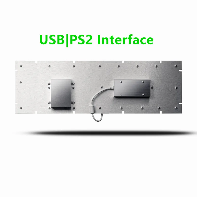 Full Size 107 Keys Industrial Metal Stainless Steel Keyboard with Trackball Mouse  and Numeric Keypad