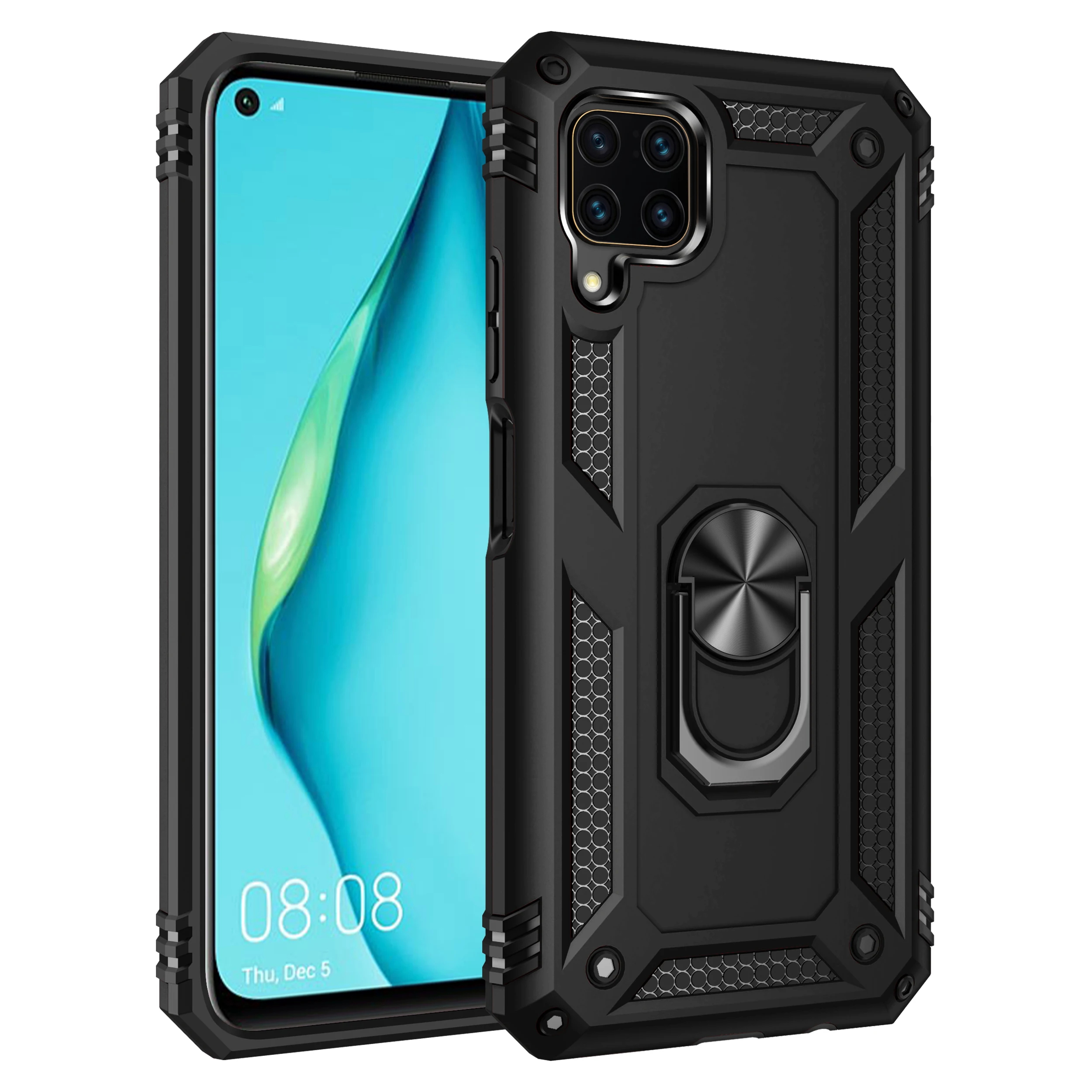 shockproof case for huawei p40 lite case bumper on huawei p40 lite military armor magnetic car holder phone cover free global shipping