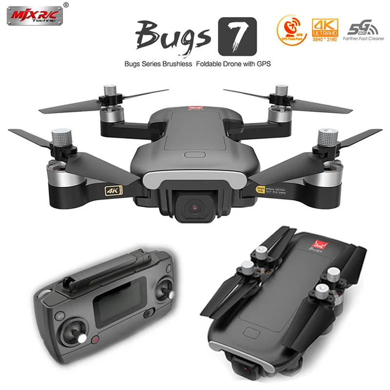Профессиональные радиоуправляемые дроны MJX Bugs B7 GPS 4K HD камера Wi Fi FPV Бесщеточный