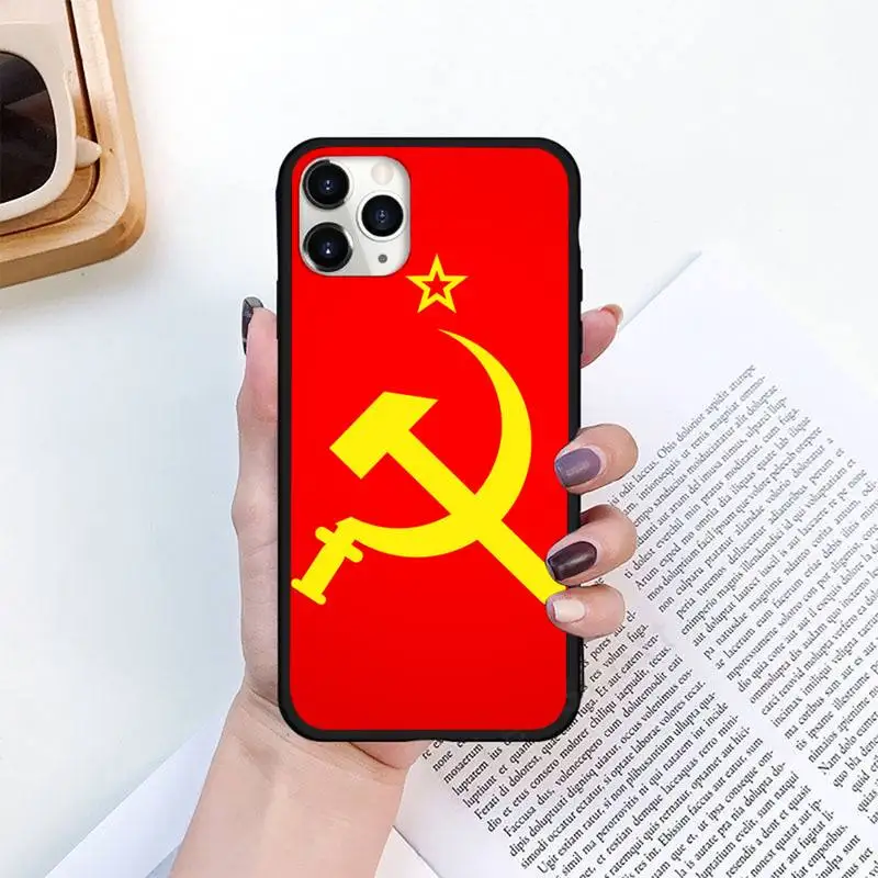 

Soviet Union USSR Grunge Flag Painted Phone Case for iPhone 11 12 pro XS MAX 8 7 6 6S Plus X 5S SE 2020 XR mini