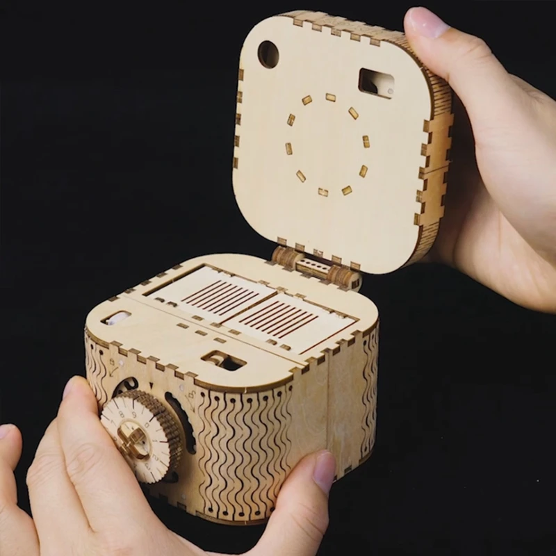 DIY 3D деревянная головоломка коробка для хранения пароль коробка для сокровища сборочная Модель Строительный набор игрушки для детей рождественские подарки на день рождения