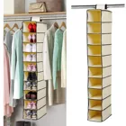 Вешалка для хранения обуви, подвесная Вешалка из нетканого материала, 10 уровней, для одежды, гардероба