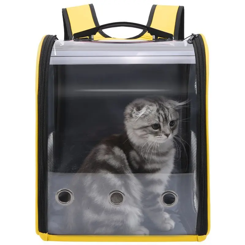 

New 2021 Pop It Cat Transport Bag Pet Knapsack Ventilation Cats Go Out Transportation Portable Transparent Backpack Pet Supplies