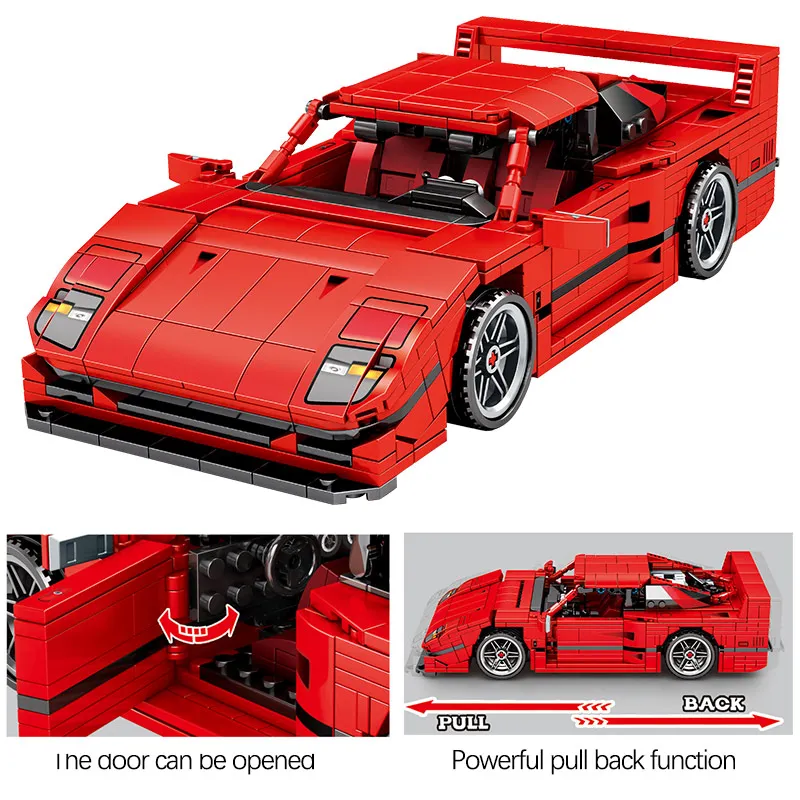 City Pull Back спортивный автомобиль MOC техническая модель строительные блоки