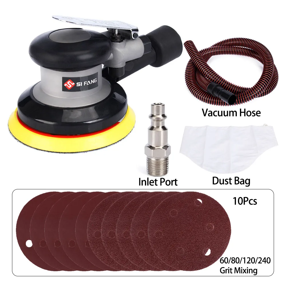5 дюймов воздушная шлифовальная машина вакуумная случайная орбитальная с
