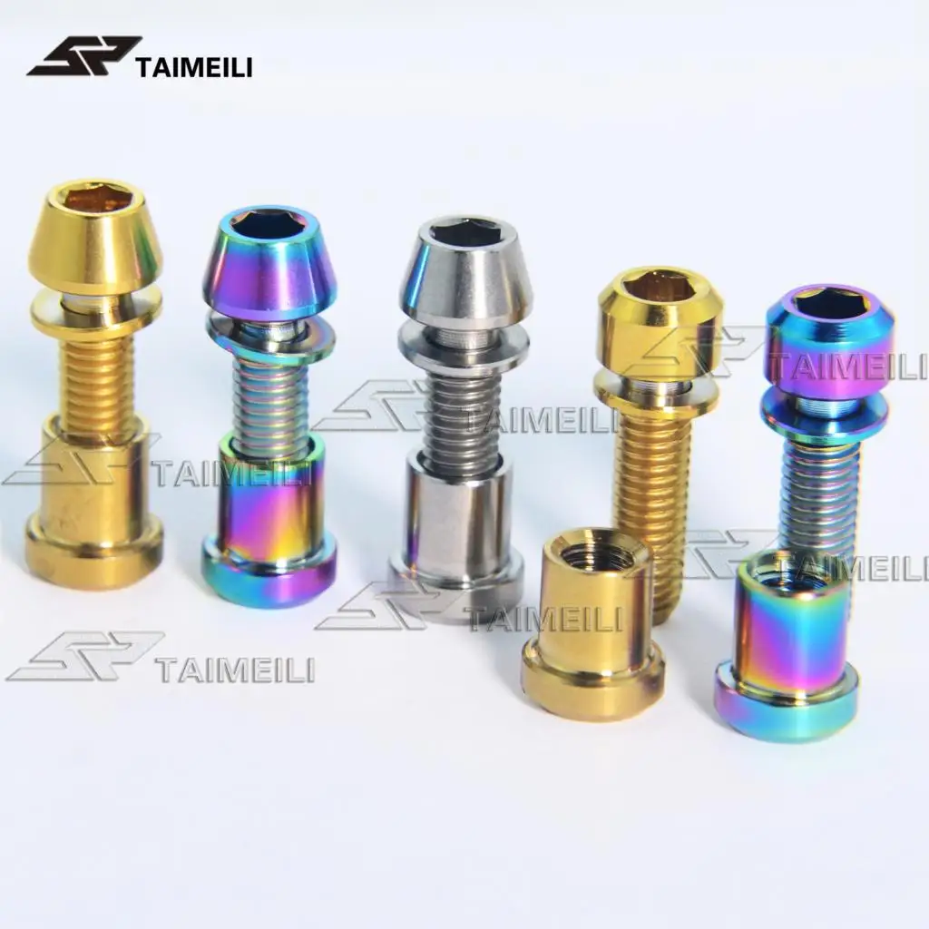 Титановый болт шпилька с резьбой по всей длине + гайка Ti Болт на руль передняя