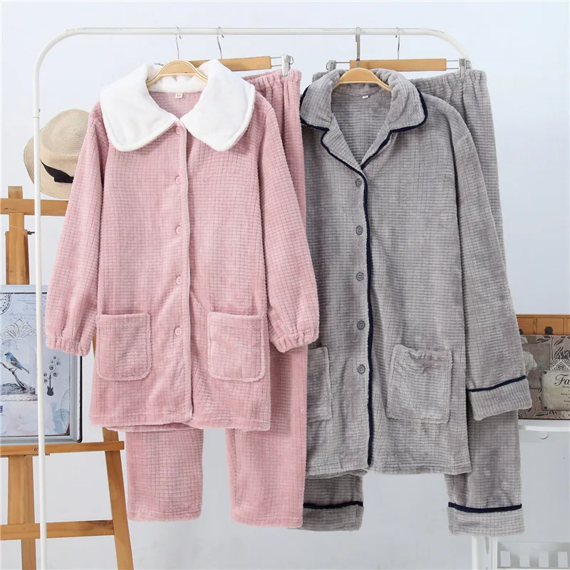 Новинка 2020 Фланелевая пижама осень и зима женские костюмы для дома парные