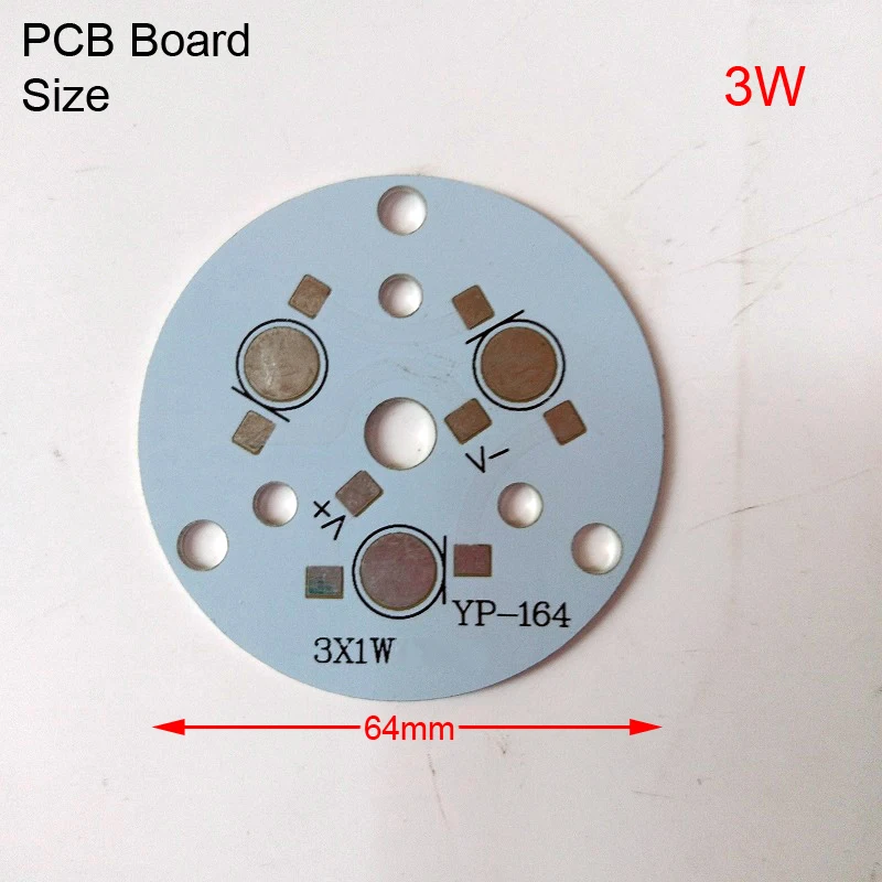 3W 64mm 1/5/10/50 шт База Светодиодный пластина pcb самодельный радиатор Панель для потолочного освещения, bulib свет Алюминий доска 1/3/4/5/7/9/12W подложка - Испускаемый цвет: 3W 64mm