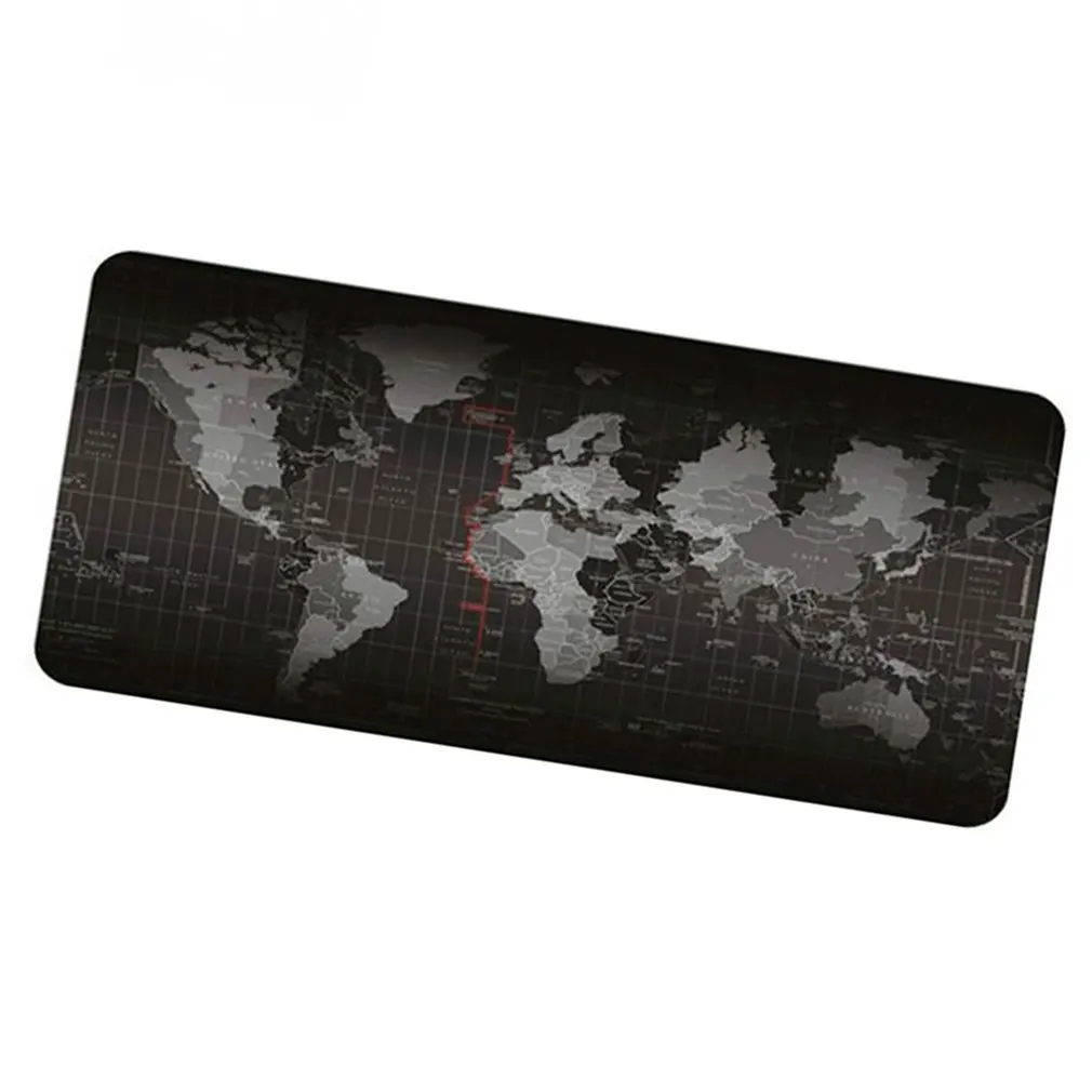 World Map Keyboard Pad Oversized Non-slip Padded Mouse Pad Game Keyboard Pad Black Grey For Gaming Keyboard And Mouse