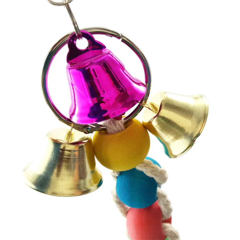 Деревянные бусины птица висячая веревка прикуса забавная игрушка попугай