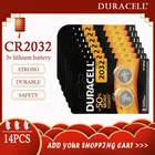 Кнопочные элементы DURACELL CR2032, 14 шт., Литиевые Батарейки 3 в для часов, компьютера, калькулятора, управления DLCR 2032, оригинал