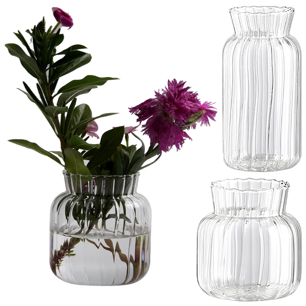 Простая прозрачная стеклянная ваза в европейском стиле модная красивая для