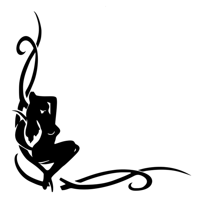 

Creative Girl (in The Corner of The Glass) Reflective Funny Car Sticker Vinyl Decal Waterproof Sunscreen Auto Accessories