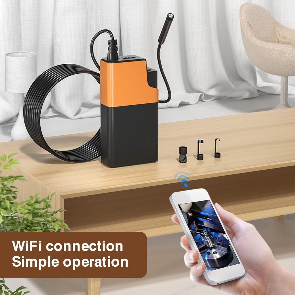 

Промышленная эндоскопическая камера с подключением к Wi-Fi, 1080P, 5 м, камера высокой четкости, объектив 8 мм, встроенная антенна IPEX с светодиодны...