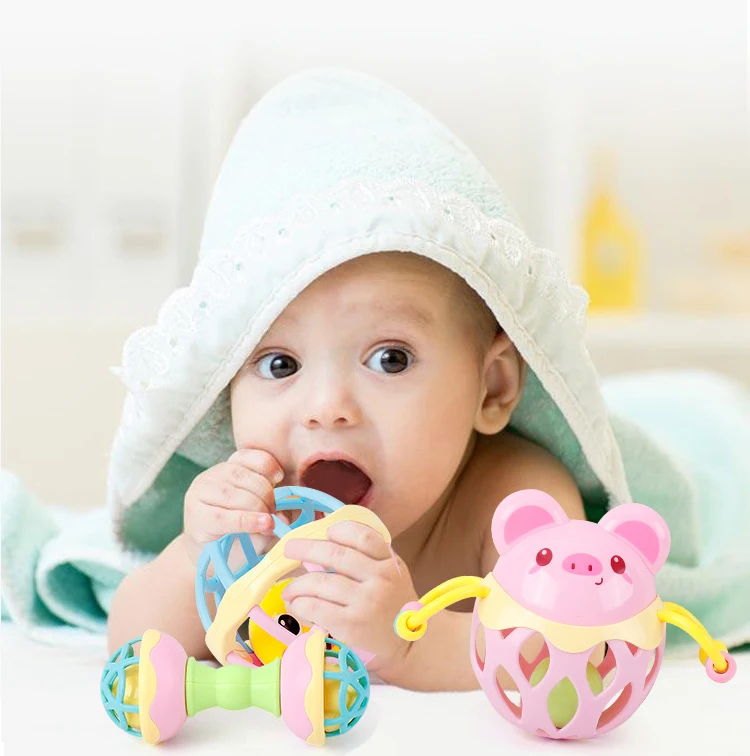 

1 pcs Baby Rattles Soft glue DIY Educational Multilateral Rattle Ball With Rattles Baby Hand Catch Ball Toy Teether For Newborn