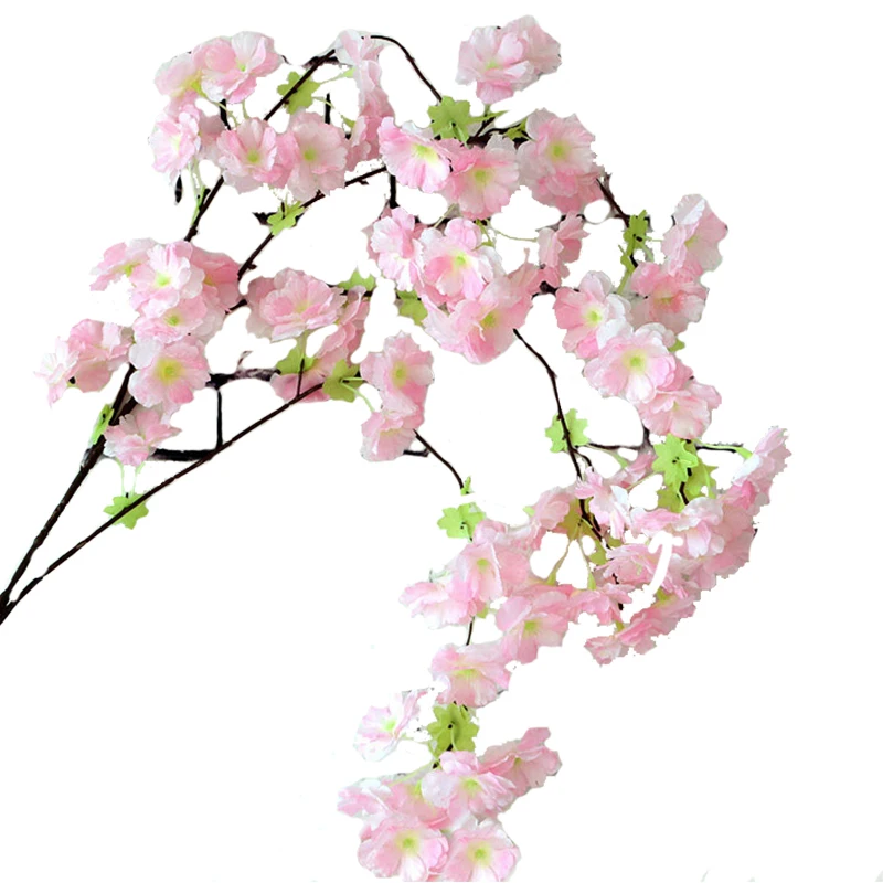 Искусственный шелк цветущая вишня цветы Гирлянда diy Декор для свадьбы Арка фото