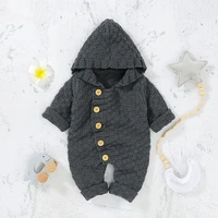 baby rompers long sleeve autumn newborn girls boys jumpsuit outerwear solid knitted warm infant childrens clothing hooded 0 18m