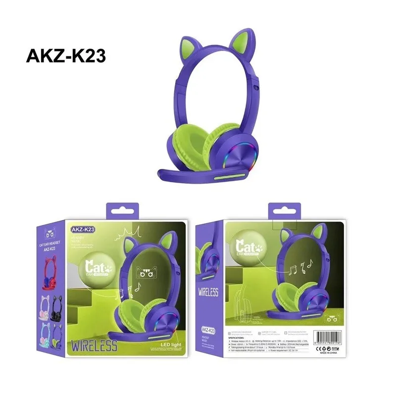 

New AKZ-K23 Stereo LED Gaming Headset For Gamer Headphone with Mic Noise Cancel Kid Audifonos PC Computer Over Ear Music Helmet