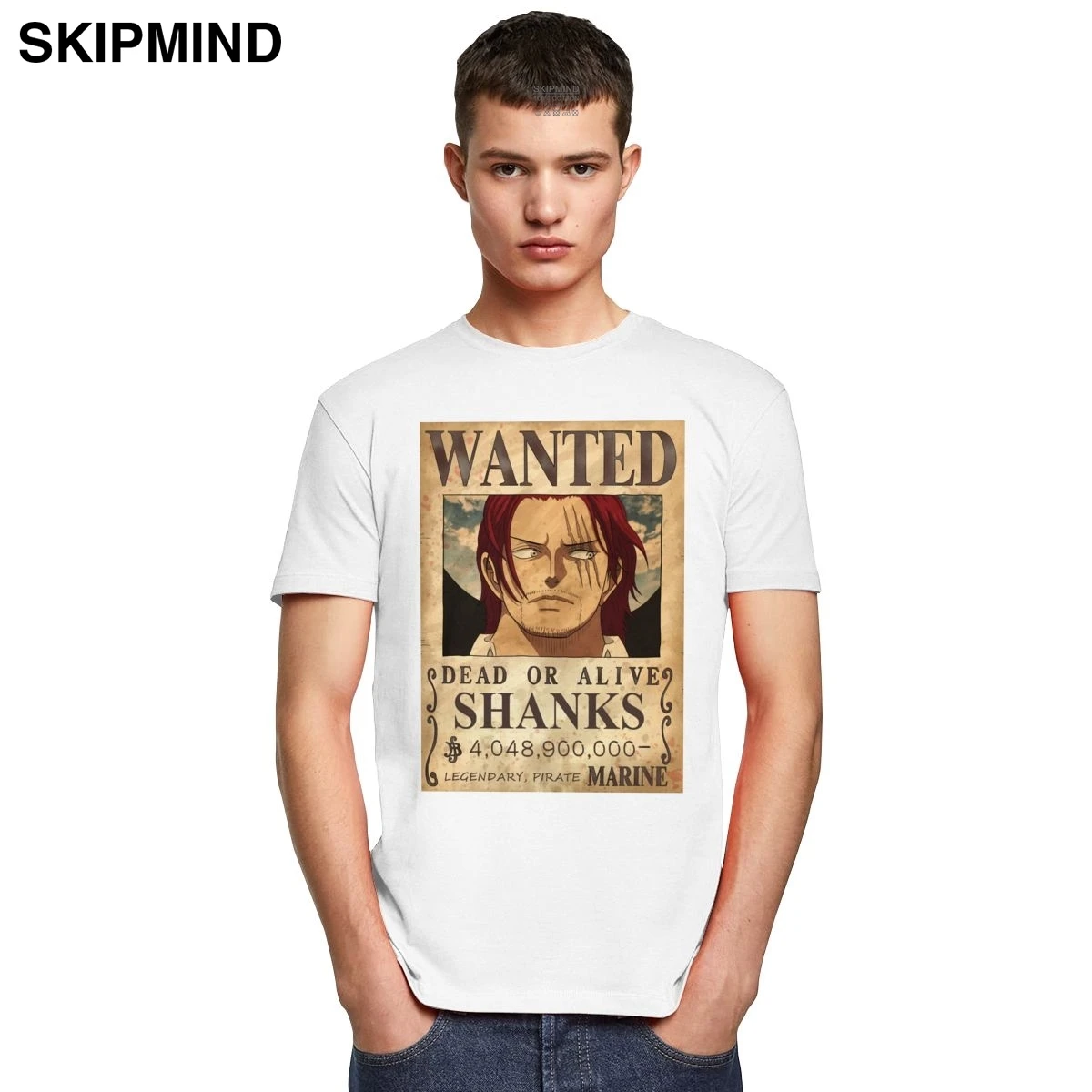 Футболка мужская с красными волосами Shanks цельная хлопковая тенниска японским