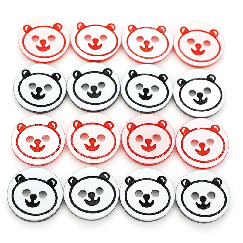 

100 штук, искусственный бриллиант из смолы черного/красного цвета с рисунком медведя одежда для пришивания пуговиц одежда для детей Скрапбук...