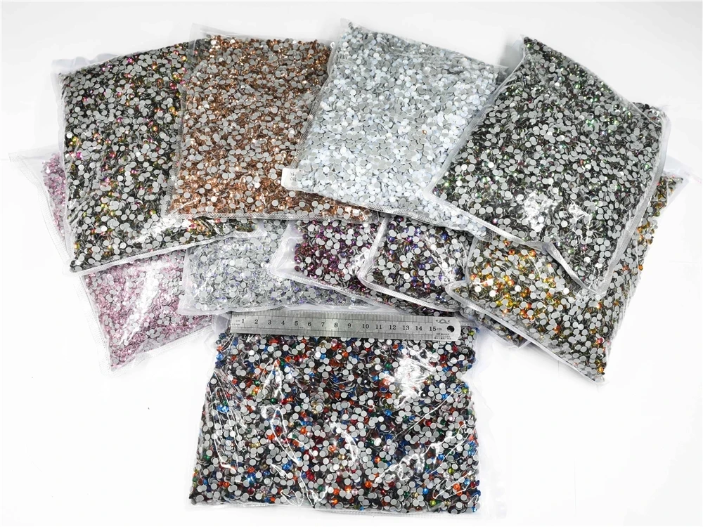 Bolsa de Diamantes de imitaci&oacute;n, accesorio grueso SS30, 42 colores, mejor calidad, DMC, Hotfix, cristal, ropa de diamantes de imitaci&oacute;n, venta al por mayor, 20 unidades-0