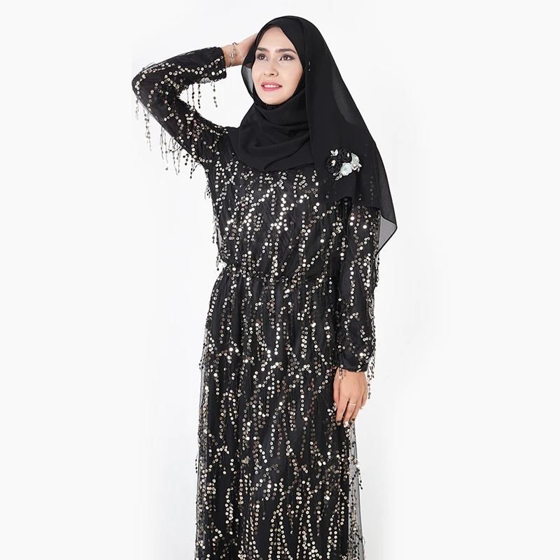Мусульманское модное платье-хиджаб с блестками Abaya в Дубае Платья африканском
