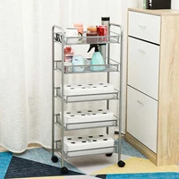 345 layer kitchen bathroom trolley floor shelf removable storage rack space saving mobile storage rack organizer with wheels
