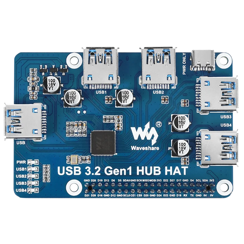 Плата расширения Raspberry Pi 4B USB 3 2 Gen1 5 в постоянного тока 4 порта для | Компьютеры и