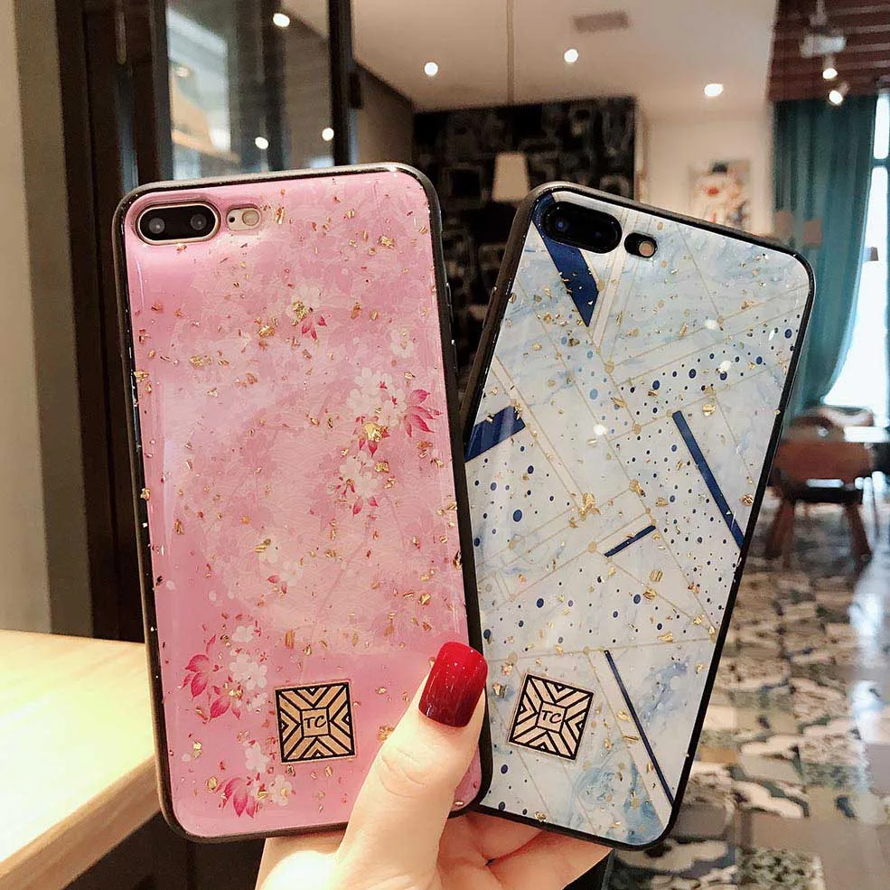 Роскошный блестящий чехол для телефона с золотой фольгой iPhone XS Max XR X мягкий из ТПУ