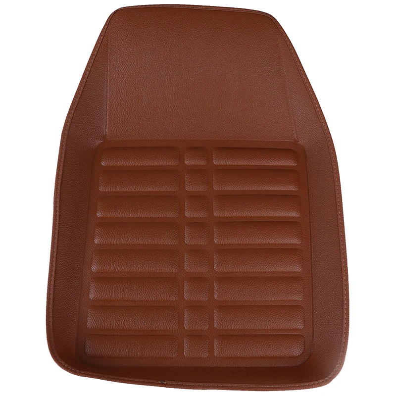 

5Pcs Waterproof brown red PU Leather Mat Auto Anti Slip Carpet Universal Car Floor Leather Front Rear Liner Easy Clean