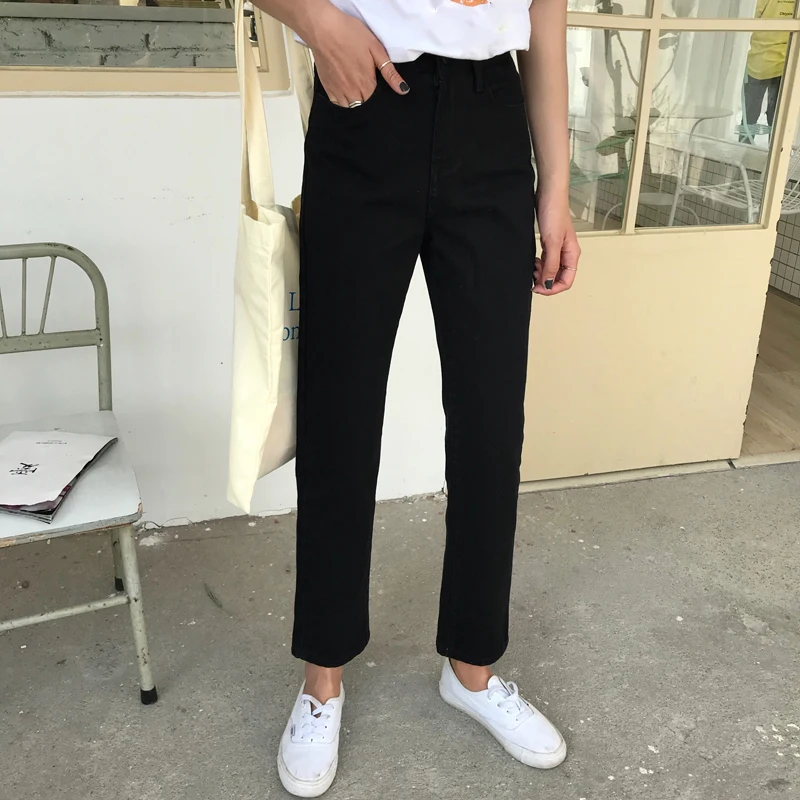 Джинсы женские Прямые хлопковые с завышенной талией на весну/осень|Джинсы МОМ| |