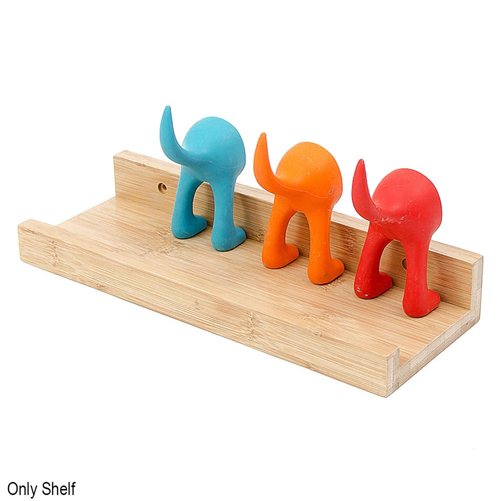 Плавающий бамбуковая стойка Гостиная стены настенная полка домашний декор