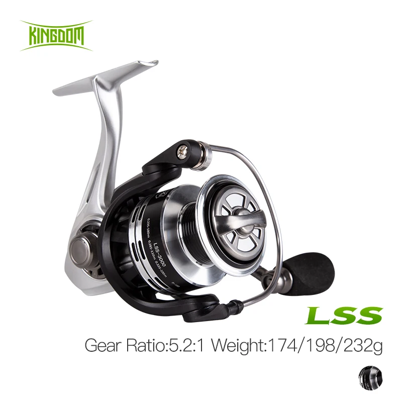 

Kingdom LSS Spinning Fishing Reels 800/2000/3000 Gear Ratio 5.2:1 9+1BB MAX Drag 6-8kg Ultralight Saltwater Reel For Bass Pike
