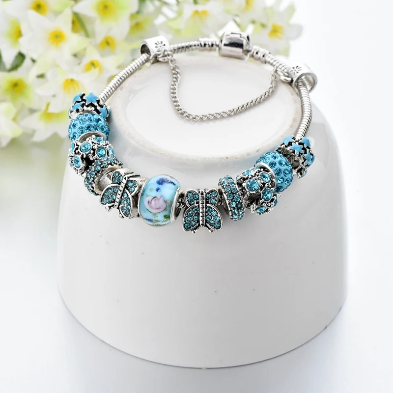 &quotYADA&quot INS чехол с изображением синей бабочки из бисера браслеты и для женщин