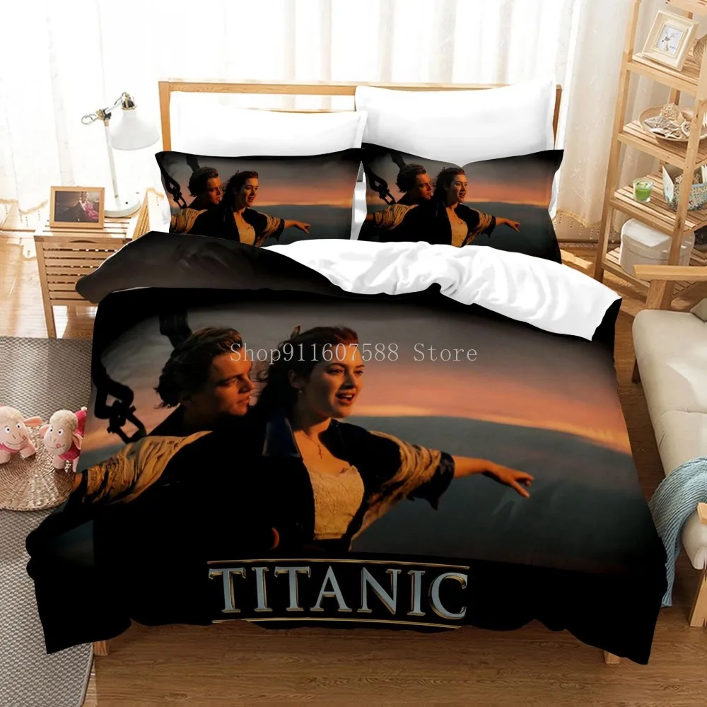 

Titanic Bedding Set Single Double Size For Boys Girls Gift Comforter Home Textile Lover Jack and Rose Romantic Duvet Cover