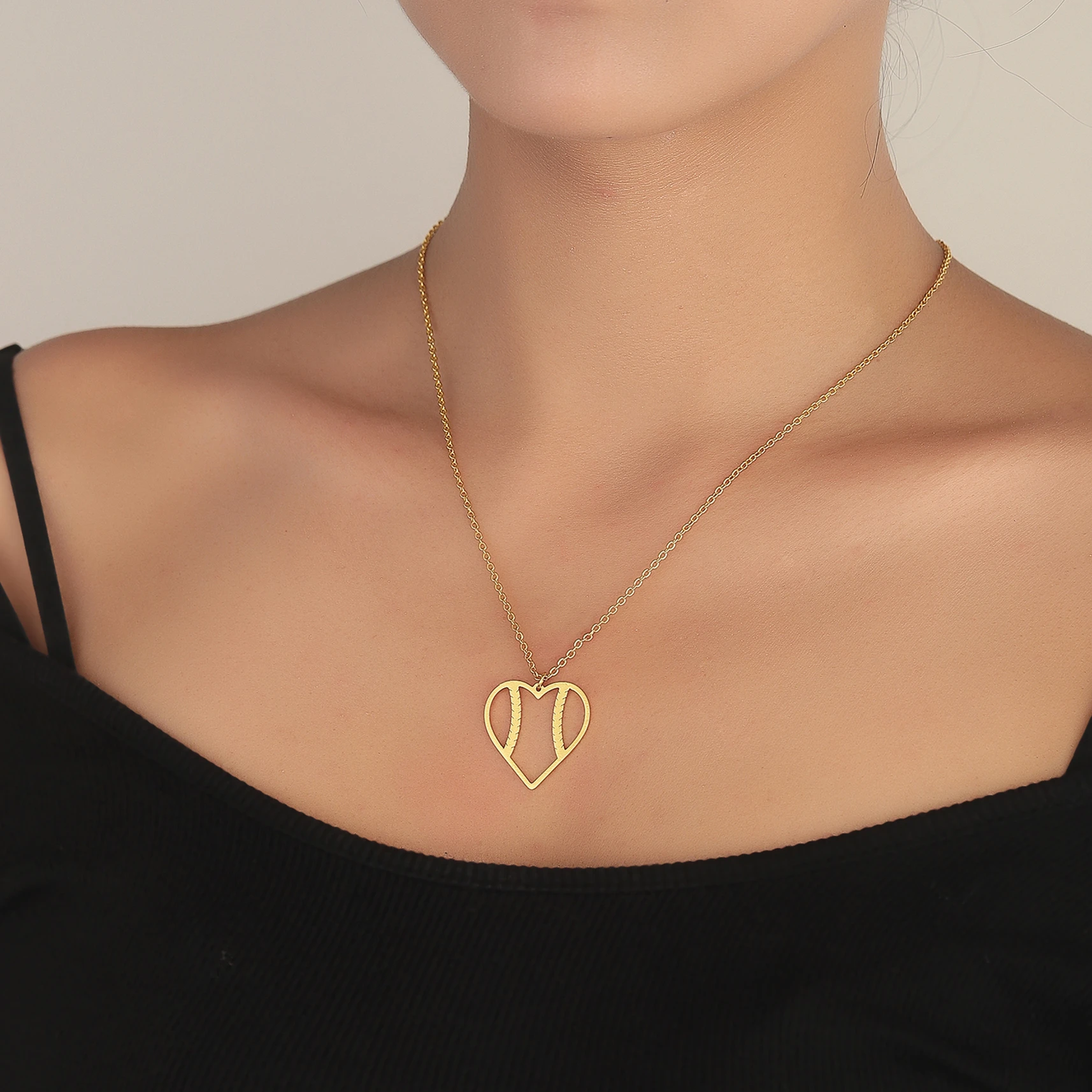 Цепочка с подвеской в виде бейсбола для мужчин и женщин украшение из нержавеющей