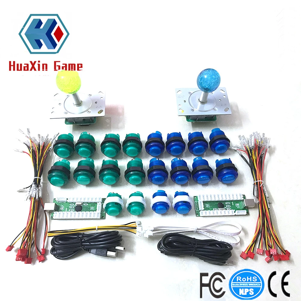 

2 Player To PC Arcade Raspberry Pi Include 5V LED Illuminated Joystick + DIY LED Arcade Buttons +USB Encoder Kit Game Parts Set