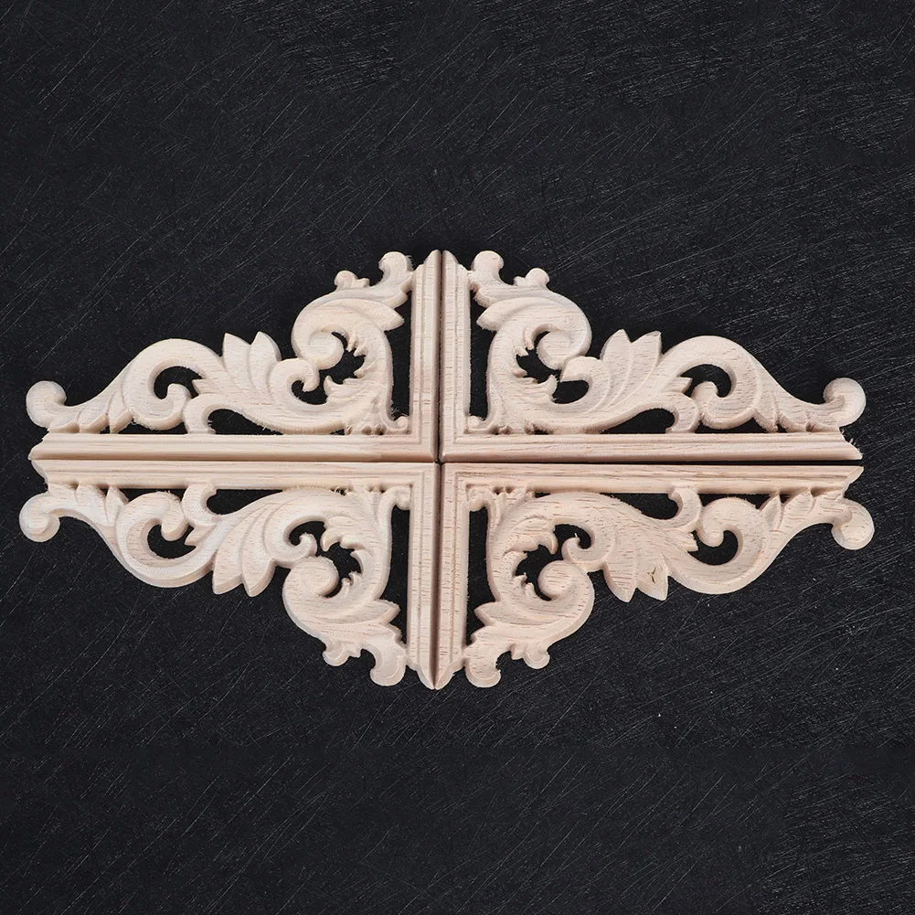 4 шт. винтажная резьба по дереву в европейском стиле угловая аппликация наклейка